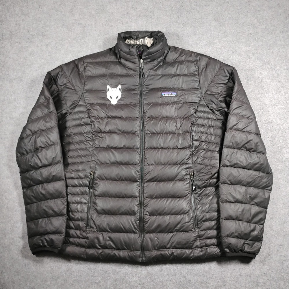 Patagonia Down Sweater Jacket Women's M Black Goose down Puffer Corporate